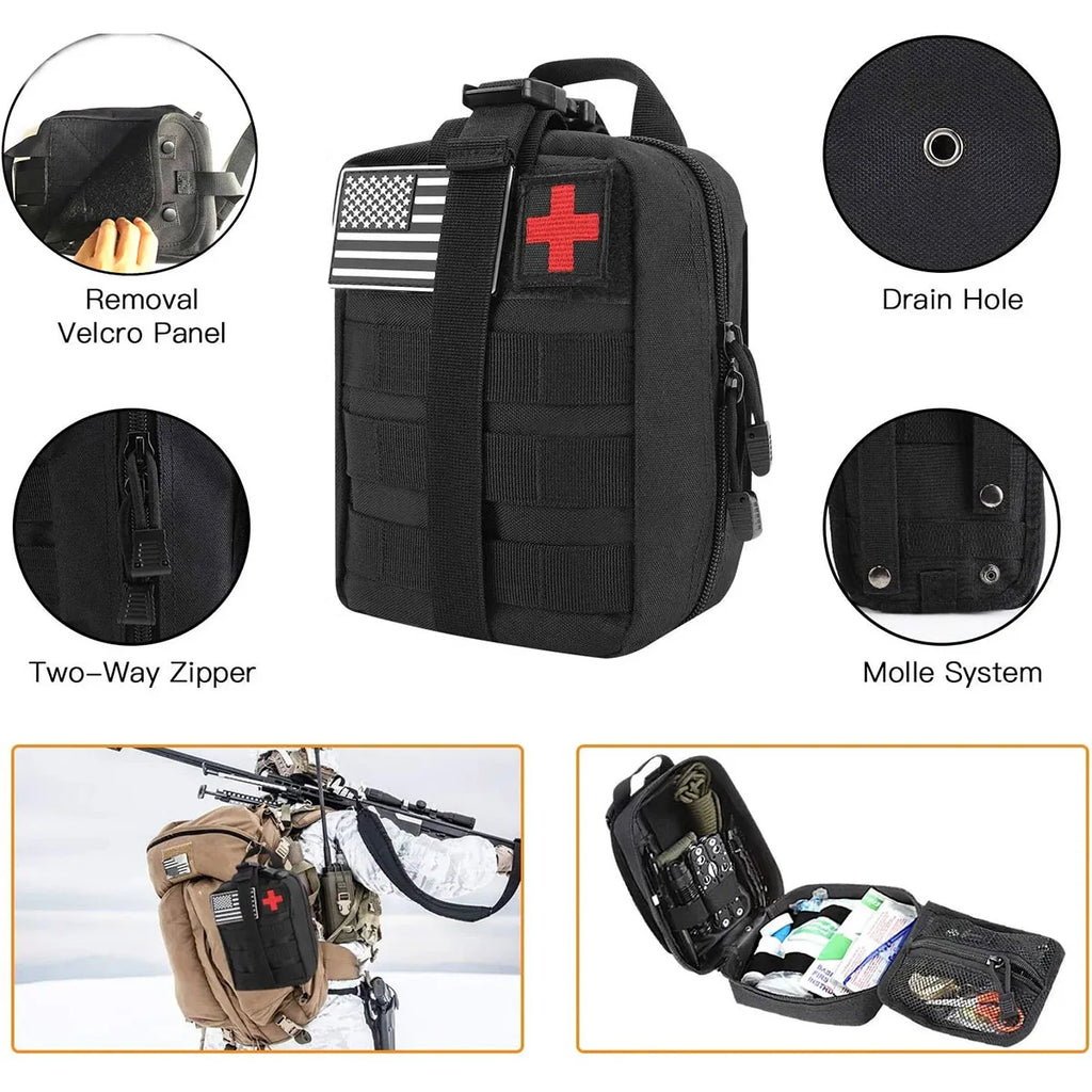 Camping Emergency Equipment. Camping Survival, Multifunctional, First Aid Kits.