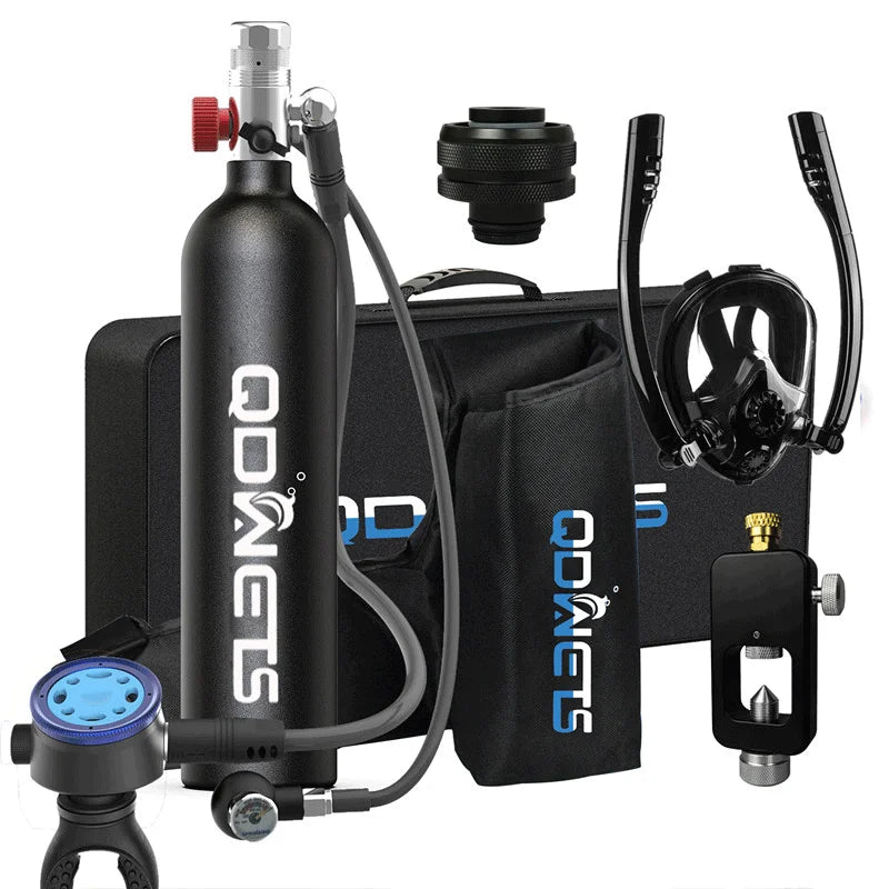 QDWETS 1L Lung Tank 15-25 Minutes Scuba Diving Tank Outdoor Oxygen Scuba Tank Mini Diving Cylinder Snorkel Mask Breathing