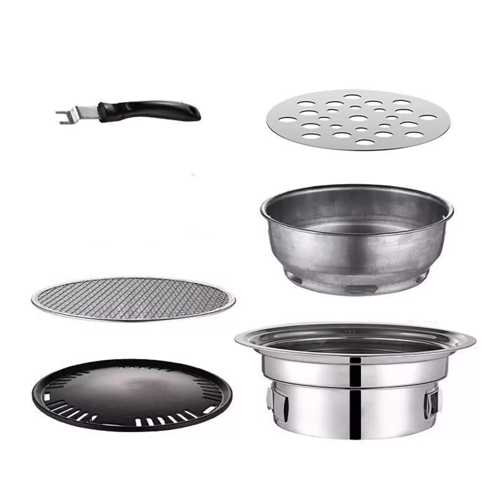 Korean Style Stainless Hibachi BBQ , Portable Picnic Table Grill .