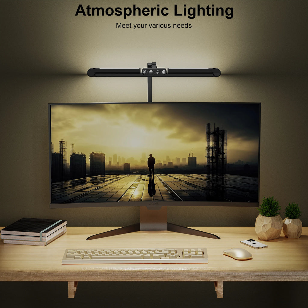 Led Desk Lamp with Clamp, For Home Office with Atmosphere Lighting, 24W Ultra Bright.