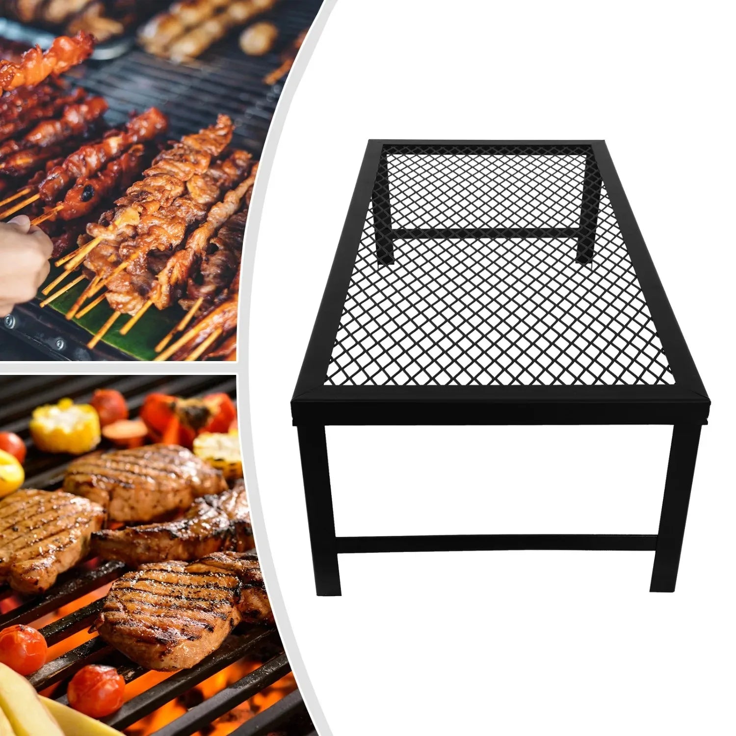 Folding Outdoor Grill, Campfire Cooking Grate for Outdoor Cooking.