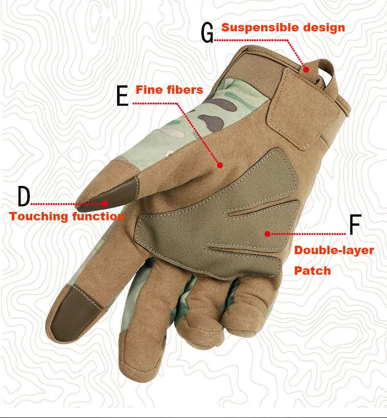 Tactical Touch Screen Gloves. Motorcycle , Protective, Full Finger, Hunting.