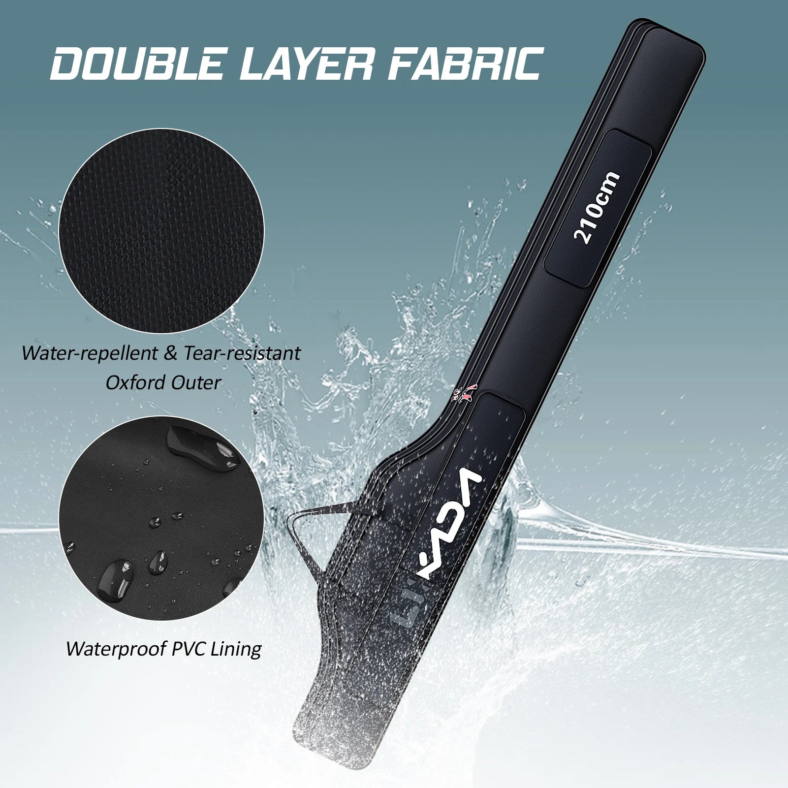 Lixada 210/190/170cm. Folding Fishing Rod Carry Case .