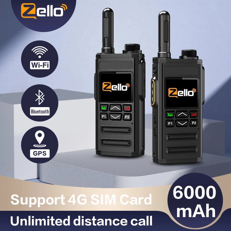 Zello 4G LTE & Wi Fi  walkie Talkie - Bluetooth Connection, Long Battery Life, Fast Charging.
