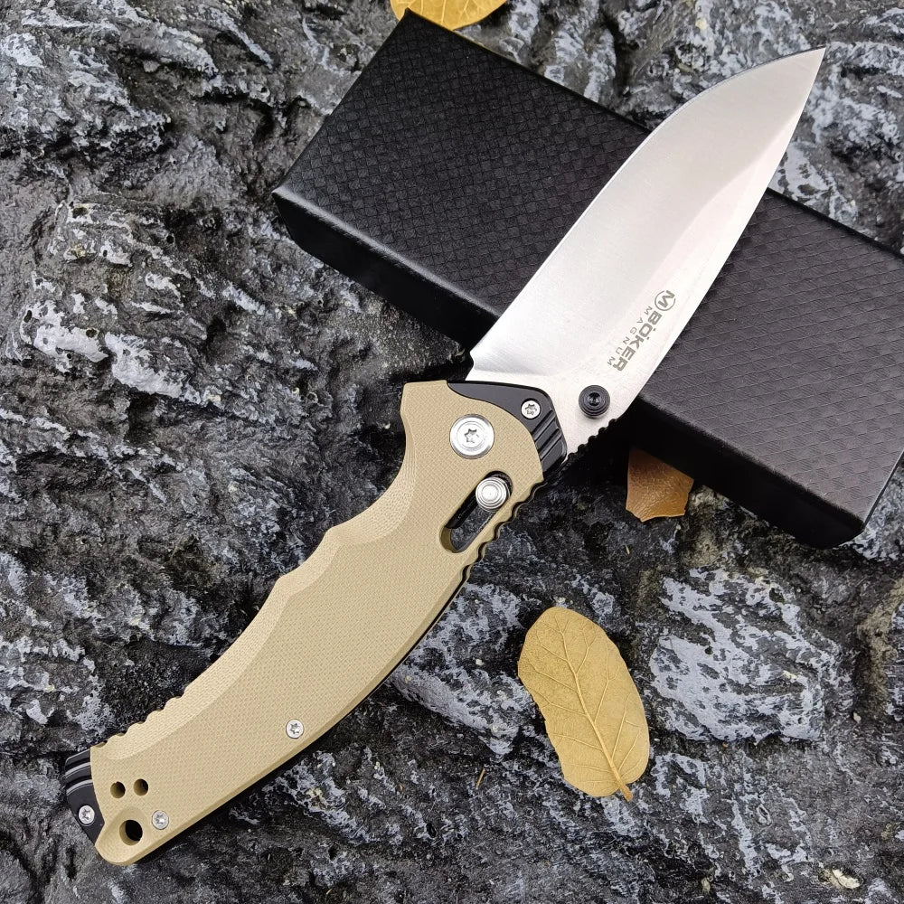 Bok axle lock folding knife. Nylon Handle, Belt Clip.