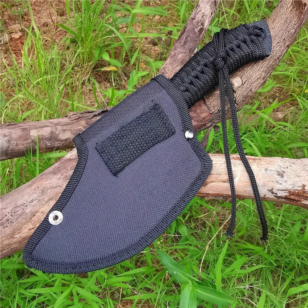 Jungle Camping Axe & Knife - Non-Slip Handle. Nylon Sheath.