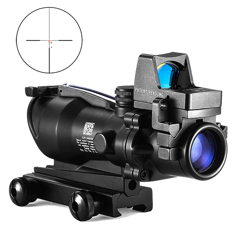 Adjustable 4x32 Red Dot. 1x , 4x Scope. Red Dot Tactical Scope, 20mm Rail Scope For Hunting.