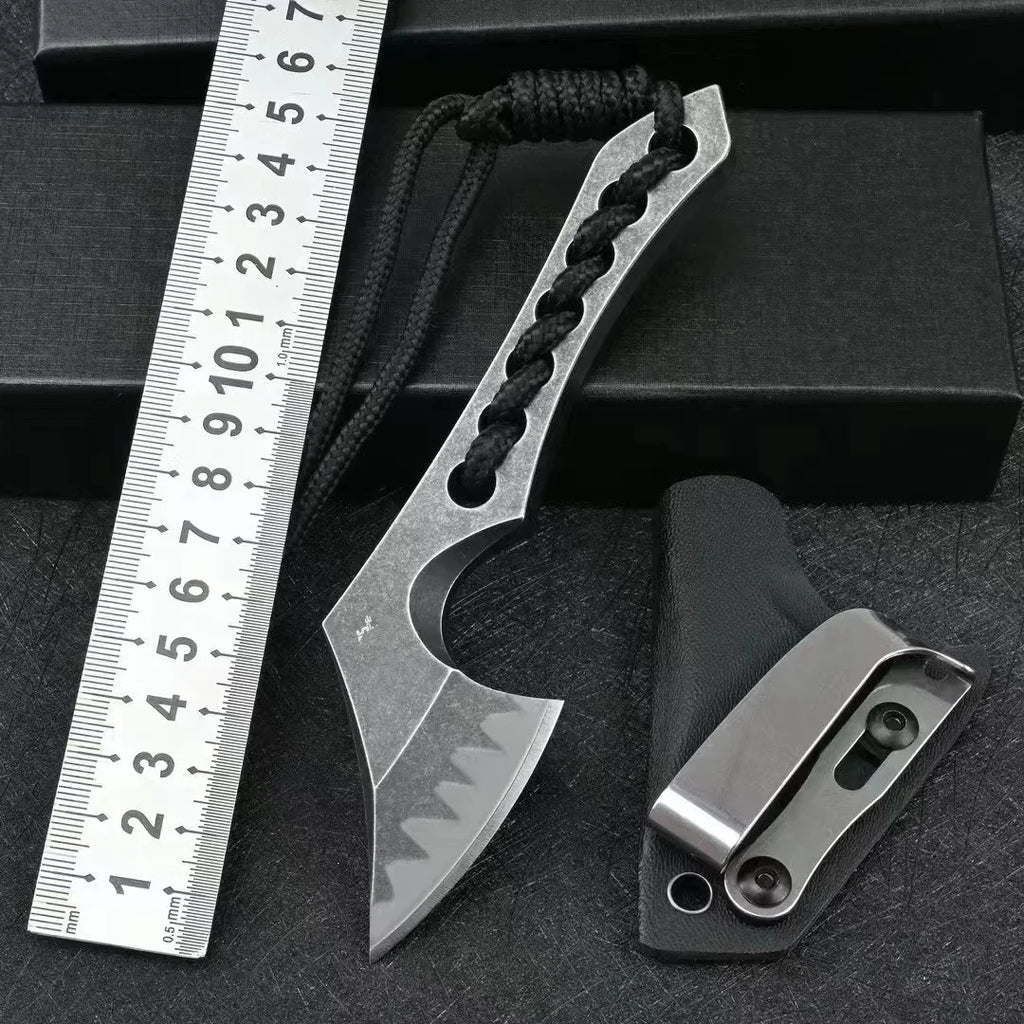 Camping axe with K sheath. 9cr18mov steel, emergency equipment.