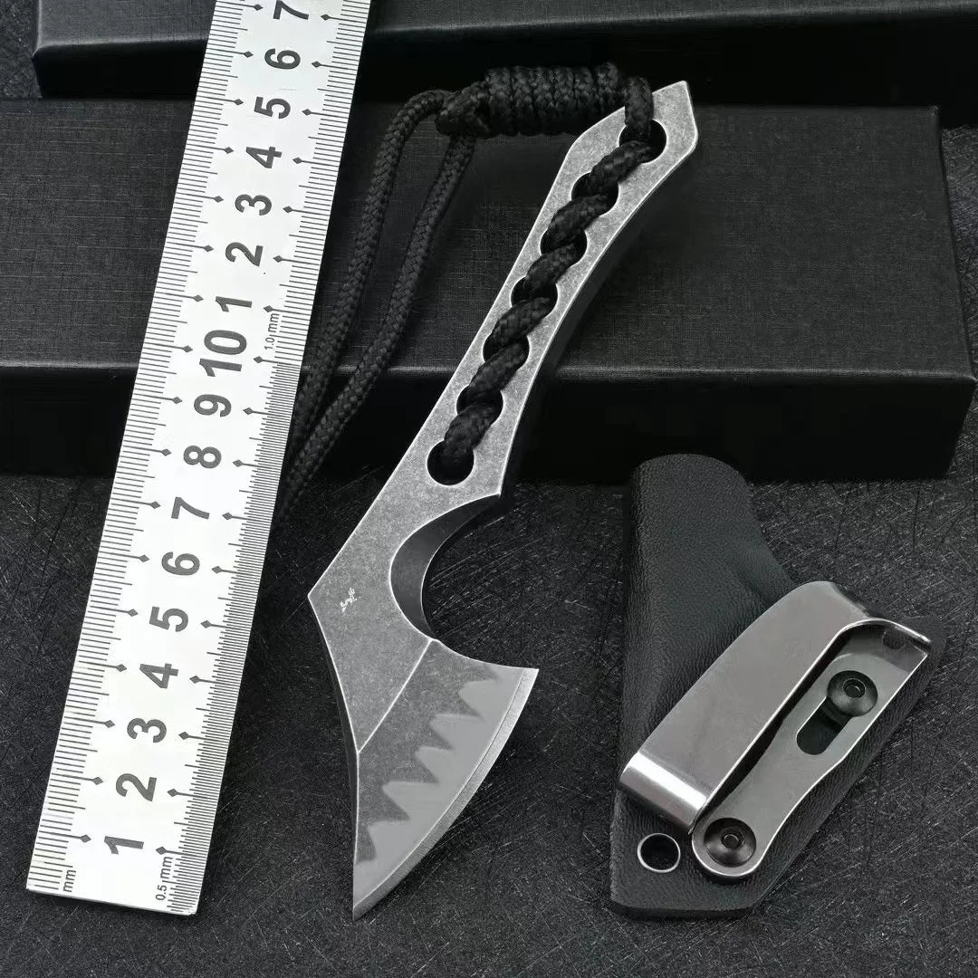 Camping axe with K sheath. 9cr18mov steel, emergency equipment.