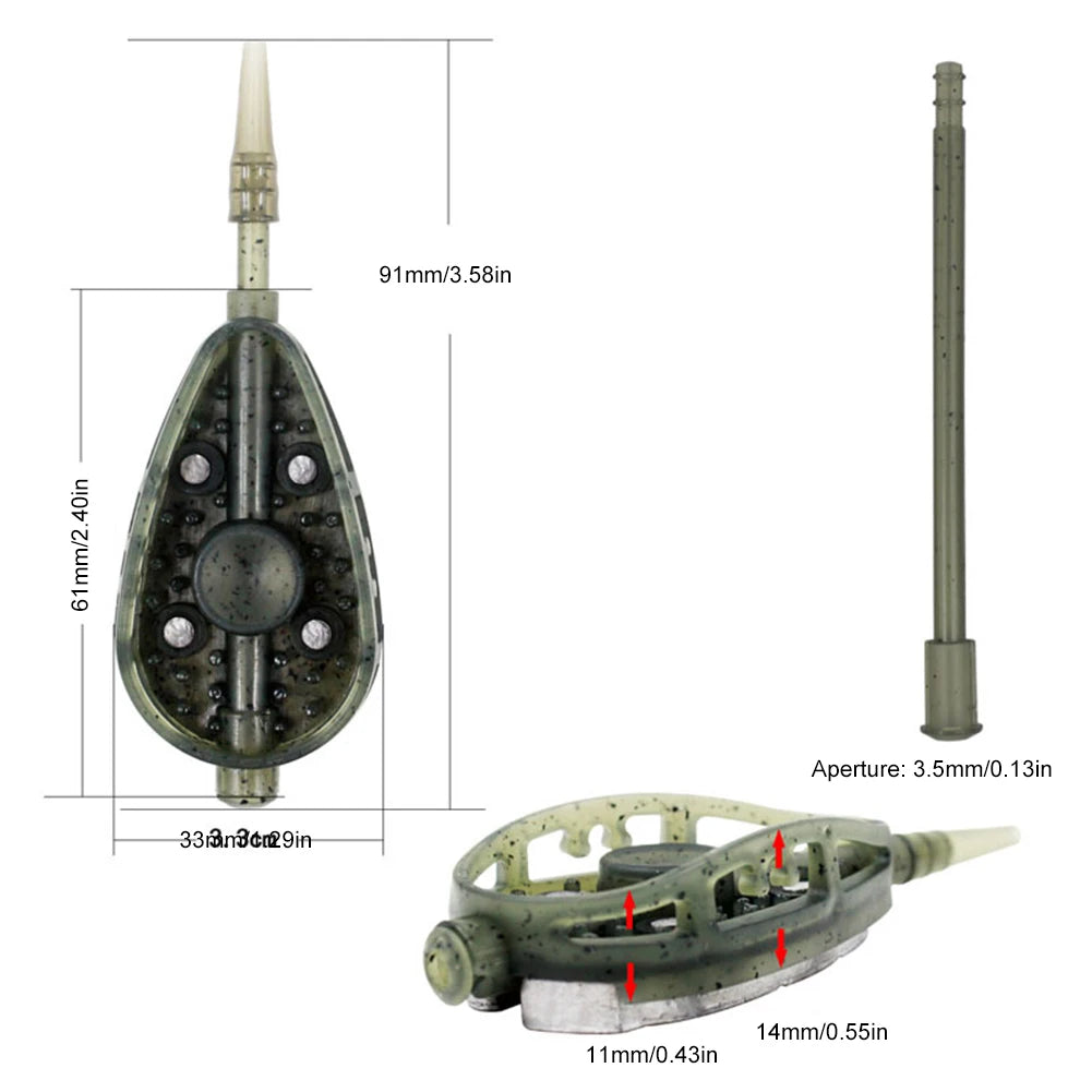 Portable Inline Method Fishing Bait Basket Feeders For Carp Fishing .