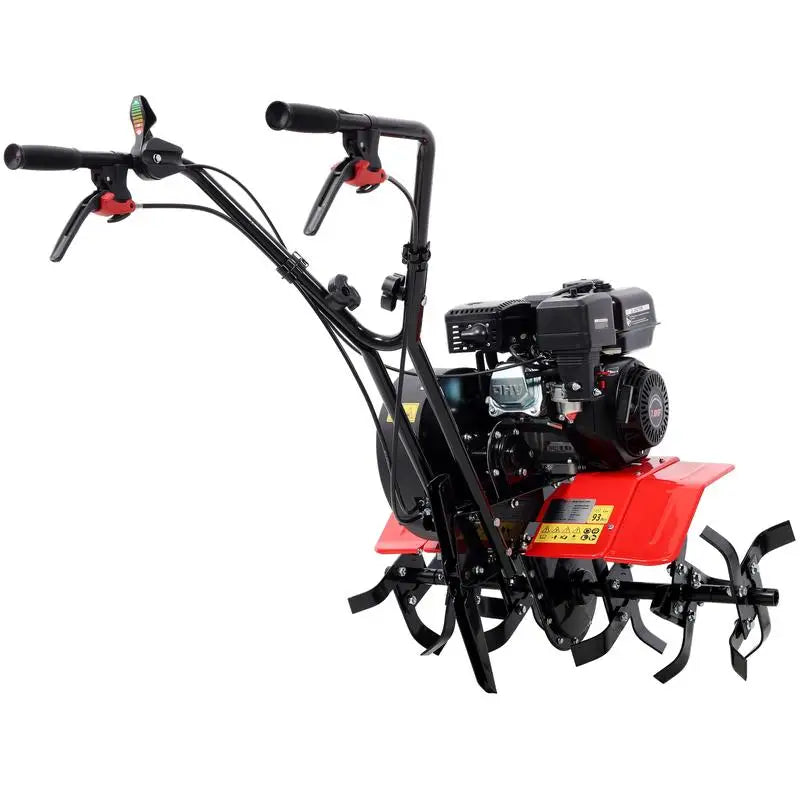 Heavy Duty Power Tiller, 7HP Gas Engine, 212CC, 6 Blades, 32.5" Wide Cultivator, 10" Deep.