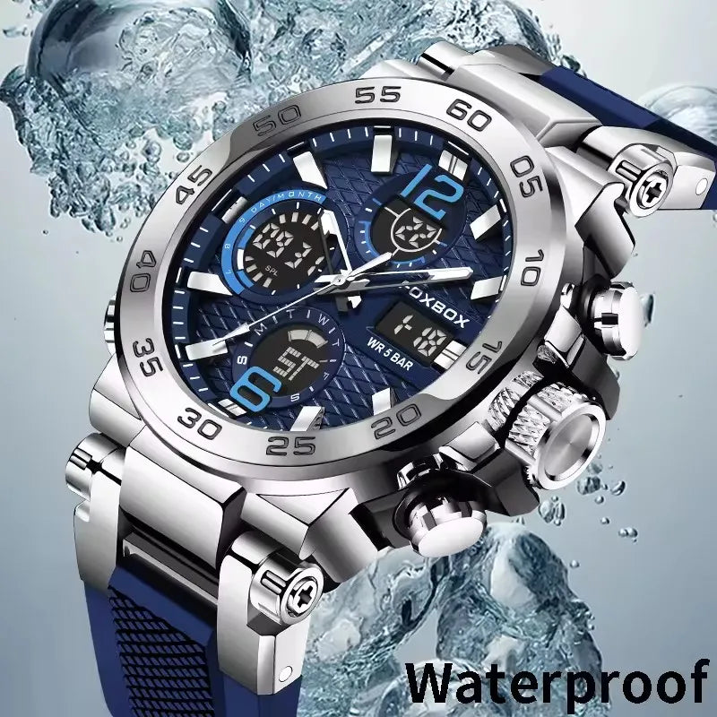 LIGE Luxury LED Display Wristwatches, Luminous Sport Watch, Waterproof, Calendar, Quartz Watch.