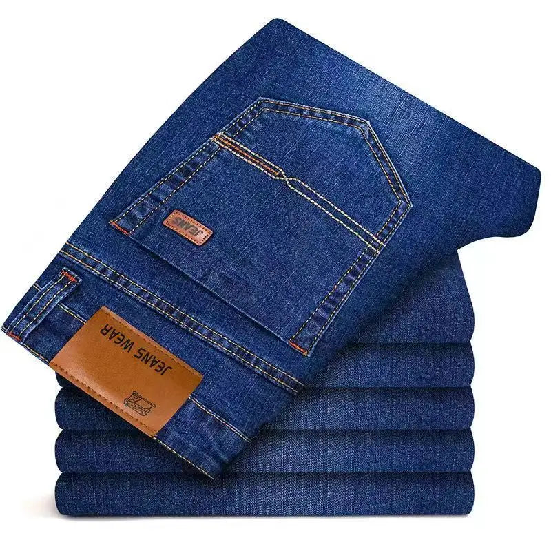 2025 Men's New Men's Fashion Casual Jeans Classic Style Casual Stretch Slim Fit Jeans Men's Denim Pants Black Blue Men's Style