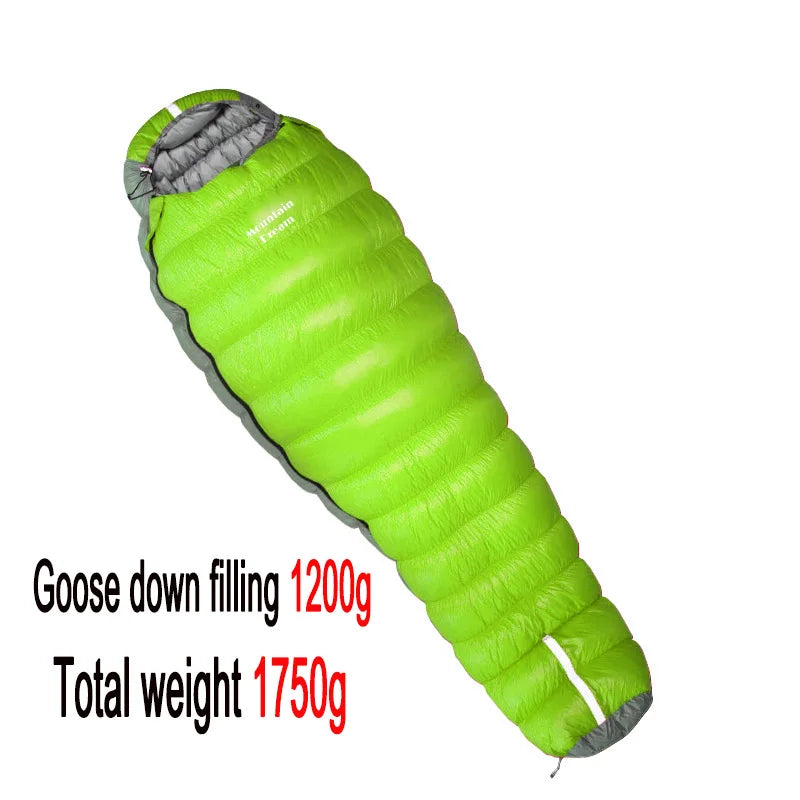 Oversized Mummy - Goose Down Sleeping Bag. Very Warm For Camping And Hiking