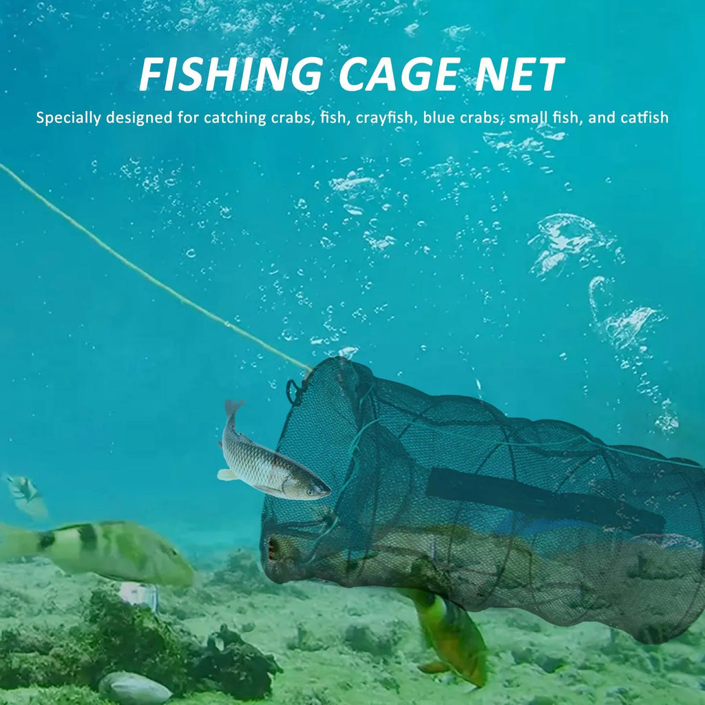 Long Fishing Nets. 27-33cm Shrimp Trap. Collapsible, Lightweight.