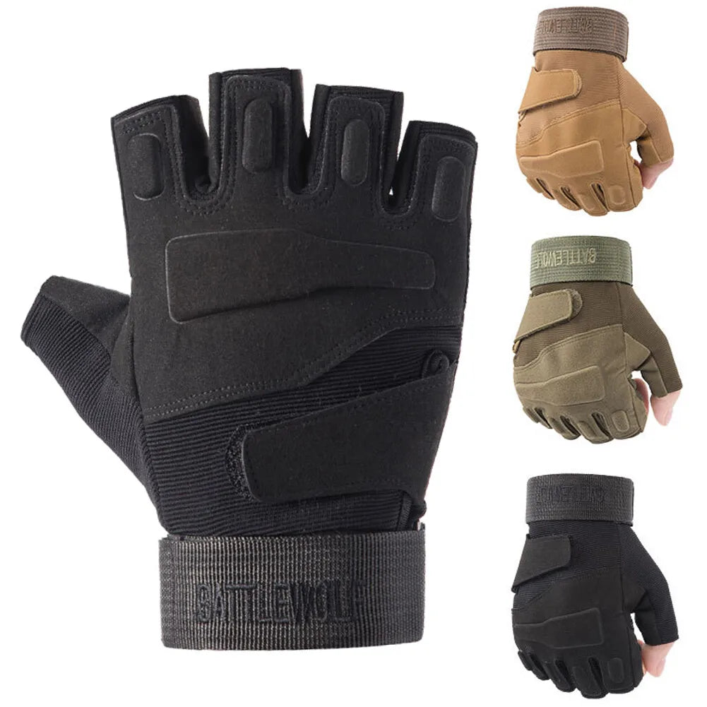 Tactical Half Finger Gloves. Motorcycle, Hunting, Shooting .
