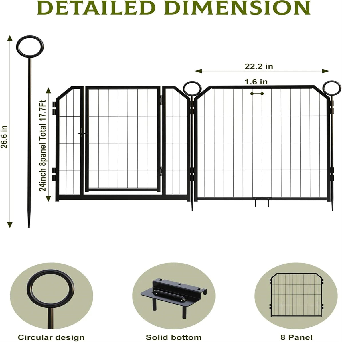 Heavy-Duty Portable Dog Playpen With Low-Step Entry.