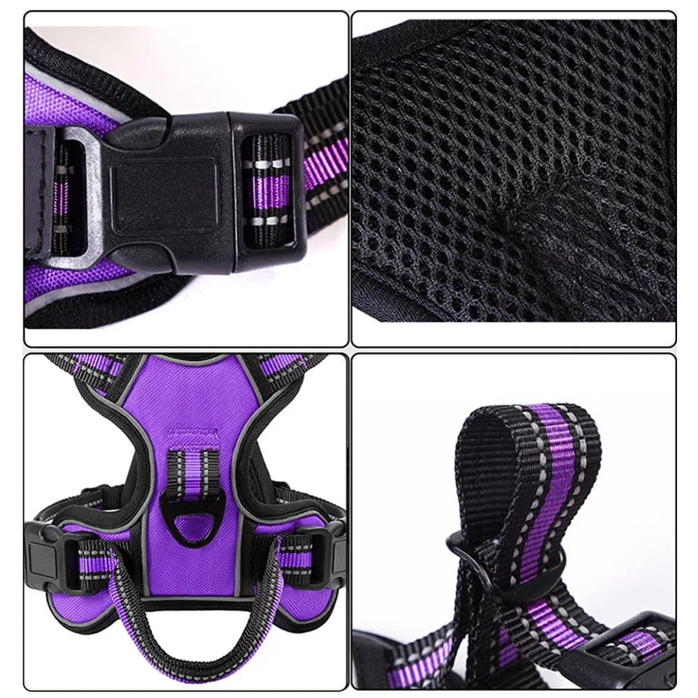 Adjustable Dog Harness Vest- Reflective -Soft Breathable- No Pull.