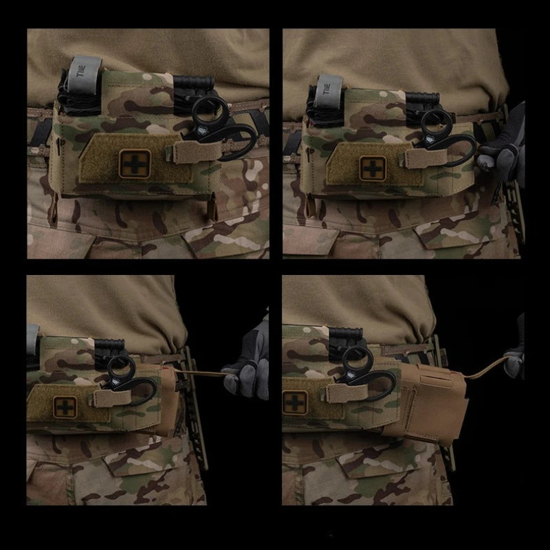 Compact Trauma Kit. Tactical IFAK Medical First Aid Pouch. Outdoors Survival Equipment.