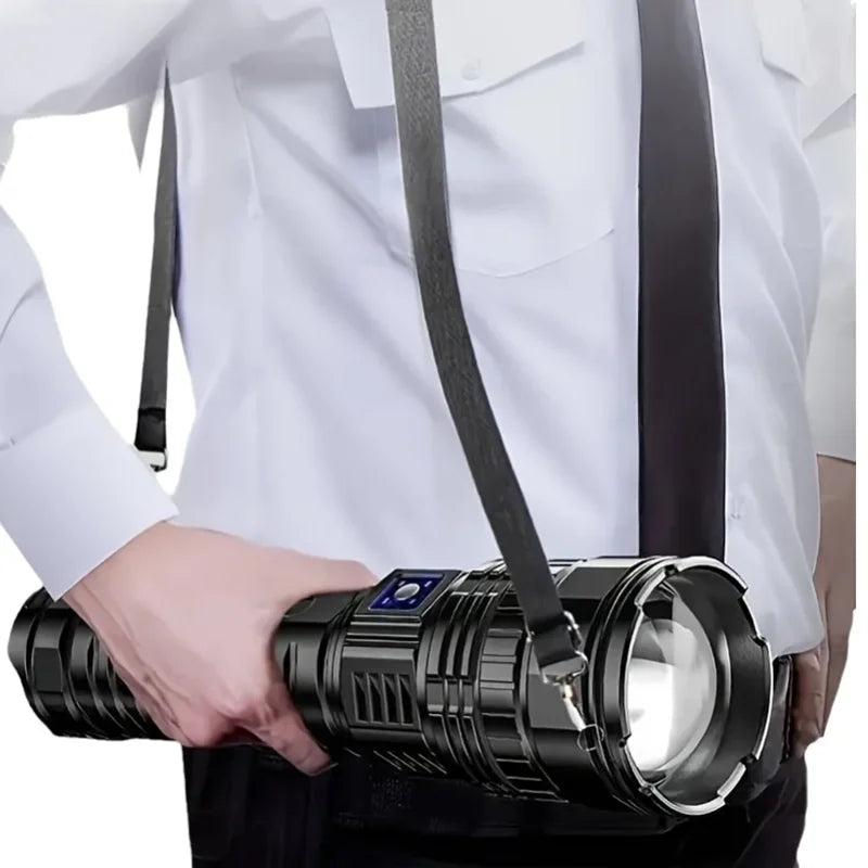 1000W Built-in Battery Flash Light. Emergency Spotlights. 9km 990000000LM, Most Powerful Led Flashlights ,Tactical Torch 15000mah.