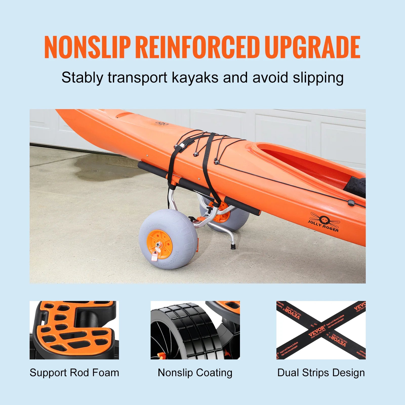 SucceBuy 350lbs Kayak Cart. Foldable, 12'' Tires.