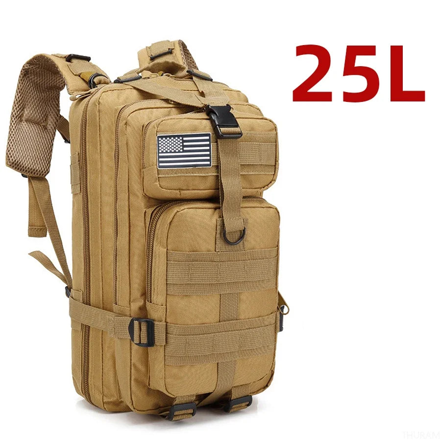 25L/50L Sturdy Nylon Waterproof, Tactical Camping, Hiking Backpack.