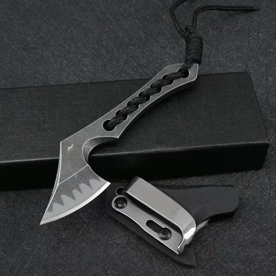 Camping axe with K sheath. 9cr18mov steel, emergency equipment.