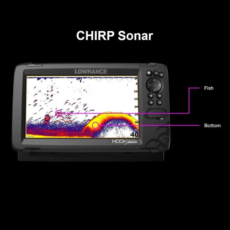 Lowrance HOOK Reveal 5", 7" And 9" Fish Finders With Transducers.