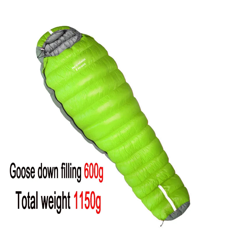 Oversized Mummy - Goose Down Sleeping Bag. Very Warm For Camping And Hiking