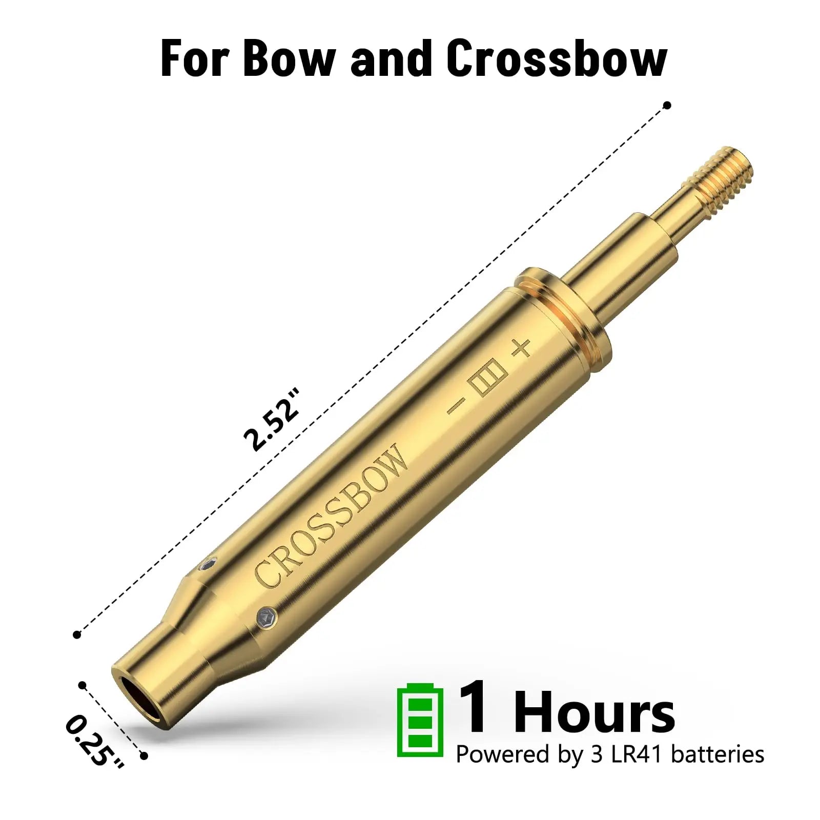 MidTen Crossbow Red Laser Bore Sight - Thread-On Sighting Tool - 2 Sets Of Batteries.