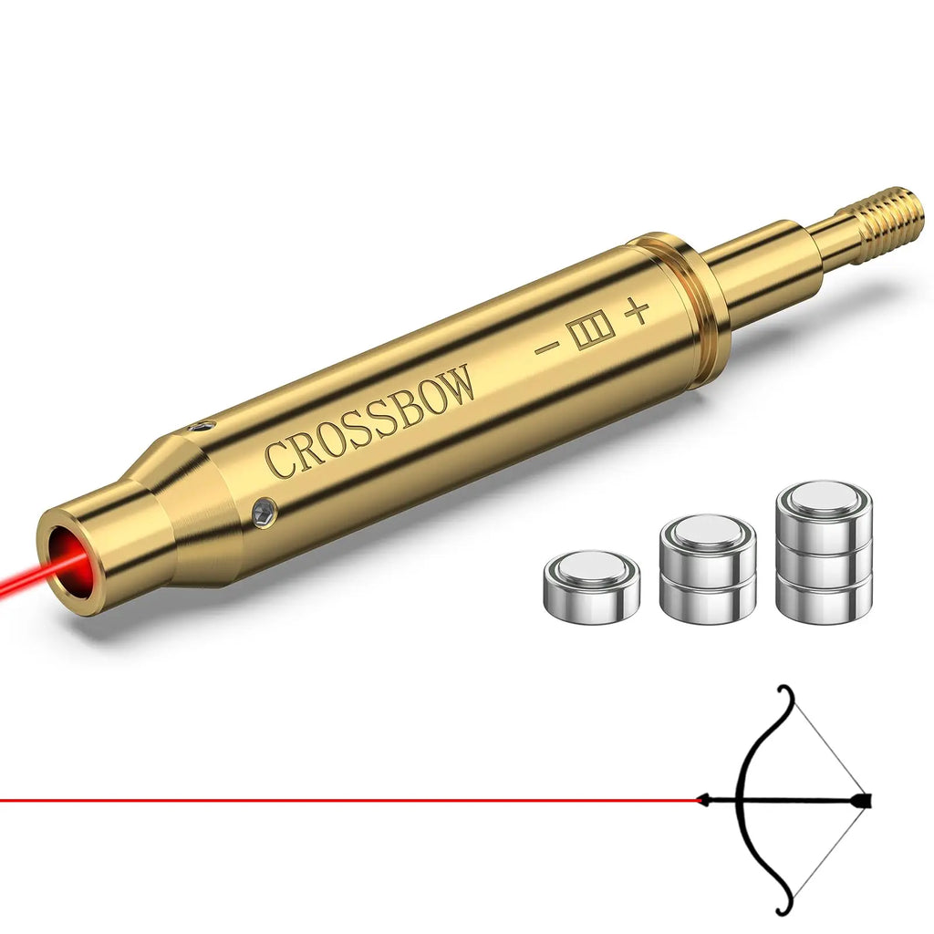 MidTen Crossbow Red Laser Bore Sight - Thread-On Sighting Tool - 2 Sets Of Batteries.