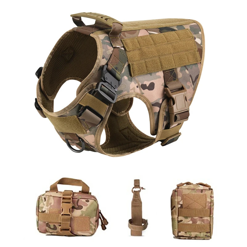 Tactical Military Vest,Tactical Training Dog Harness and Leash Set For All Breeds Dogs.