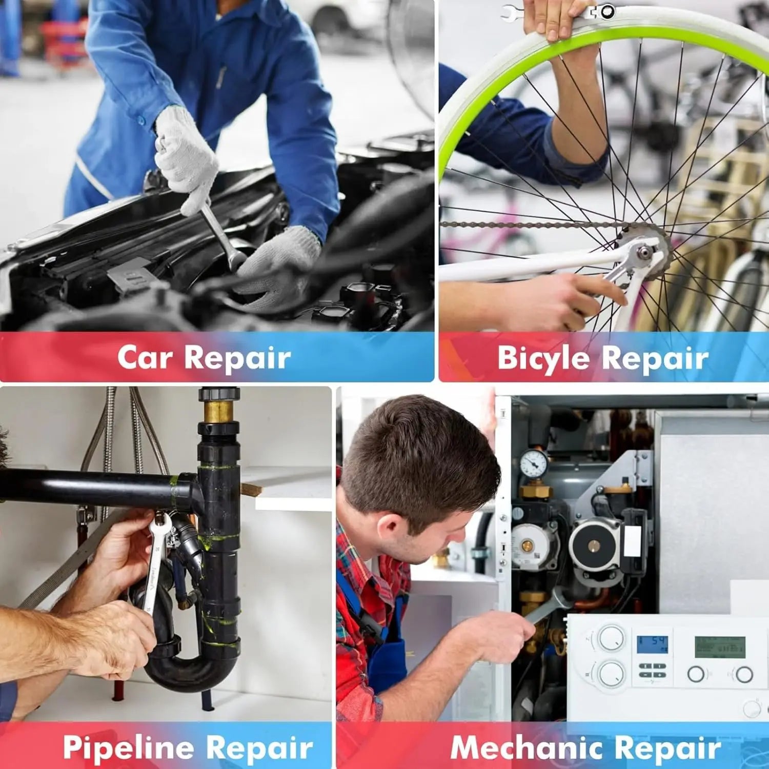 Ratcheting Wrench Set - 14pcs, Metric, Fixed Head, 6-19mm, Cr-V Steel Ratchets with Storage Bag.