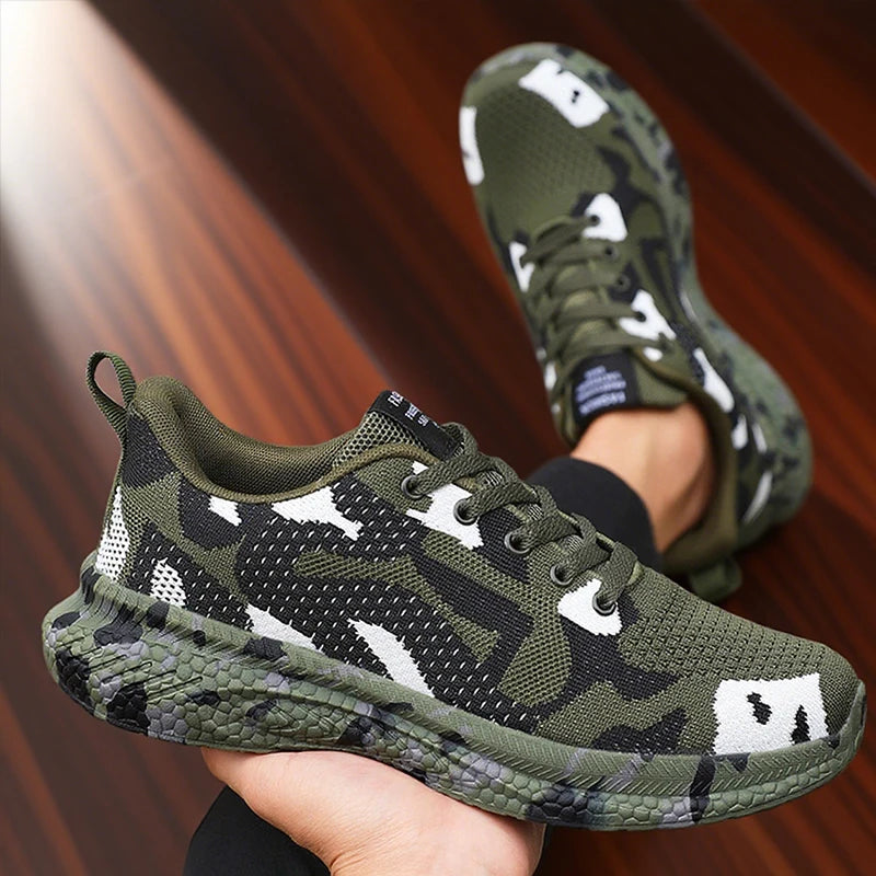 Men's Shoes Camouflage - Breathable - Anti Slip - Green Summer 2025 Designer Shoes.
