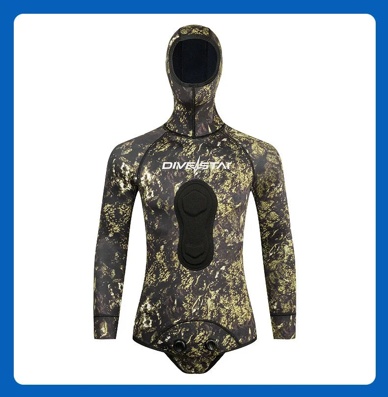 Camouflage 1.5mm Diving Suit. Split Body,Free Diving, Spearfishing.