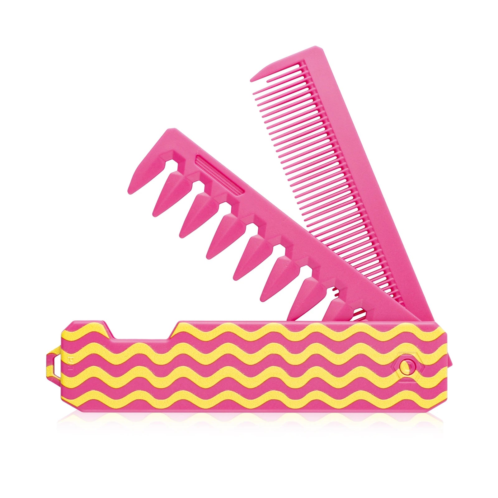 New 2 In 1 Folding Combs. Plastic Wide Tooth, Oil Head Comb. Beard, Hair Styling Tools.