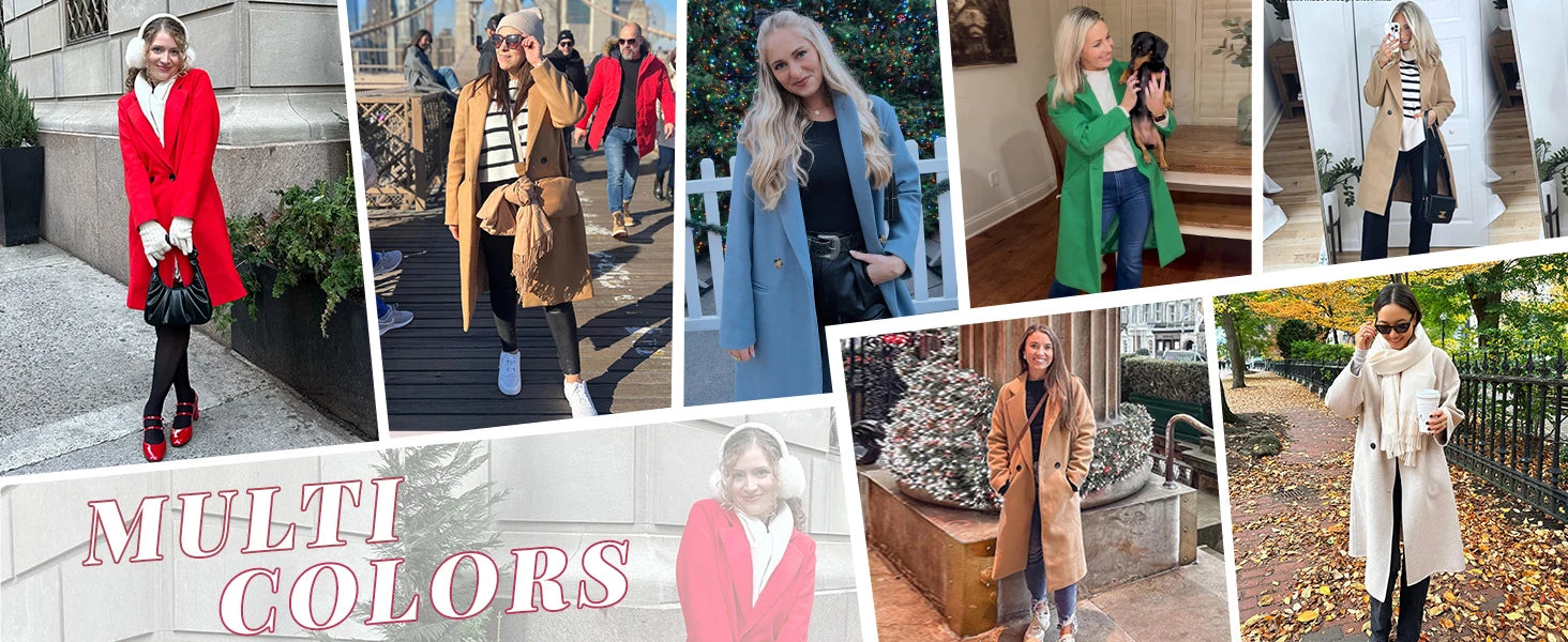 Women's Winter Wool Coat. Notch Lapel, Single-Breasted .