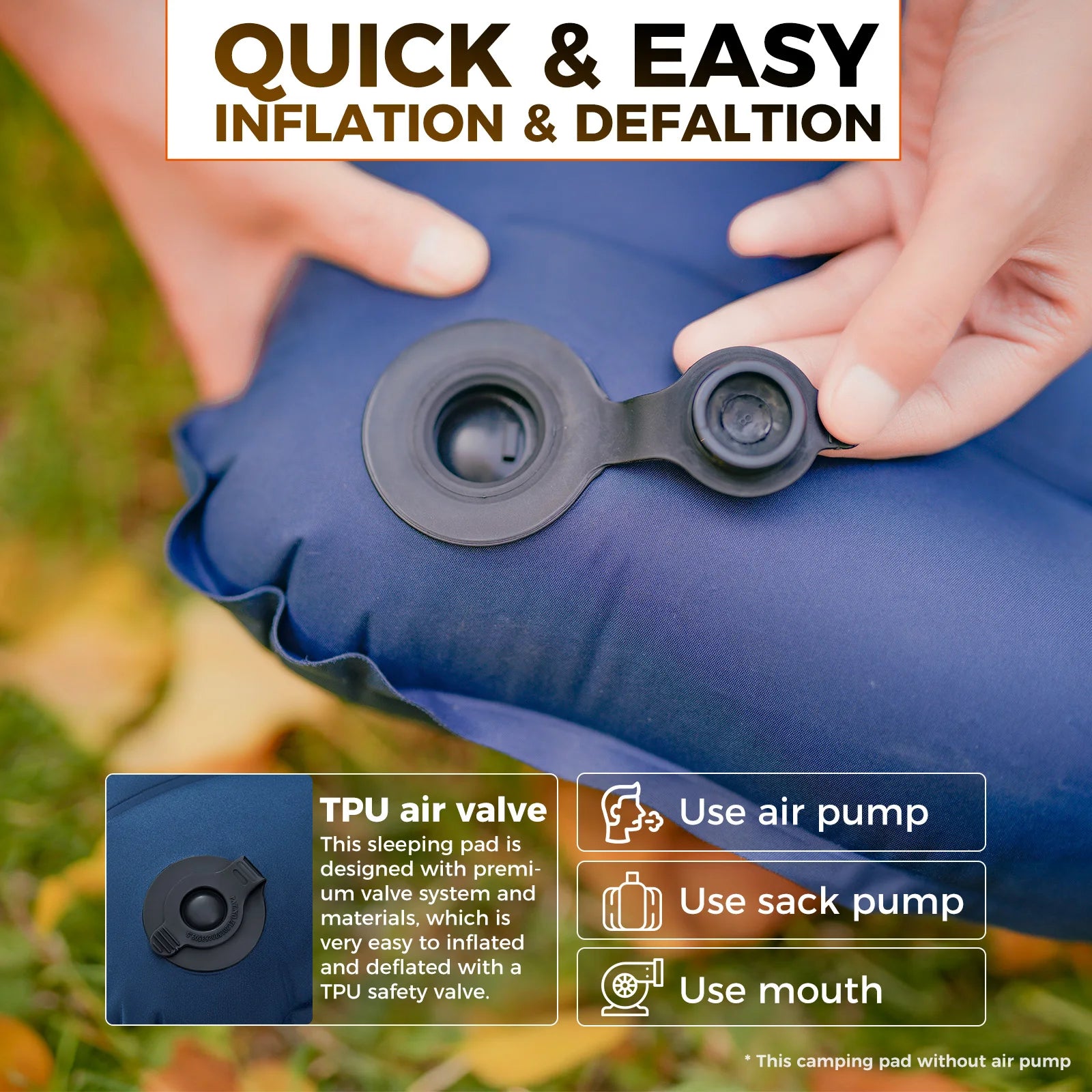 KingCamp Sleeping Pad, Ultralight, Inflatable, Carry Bag.