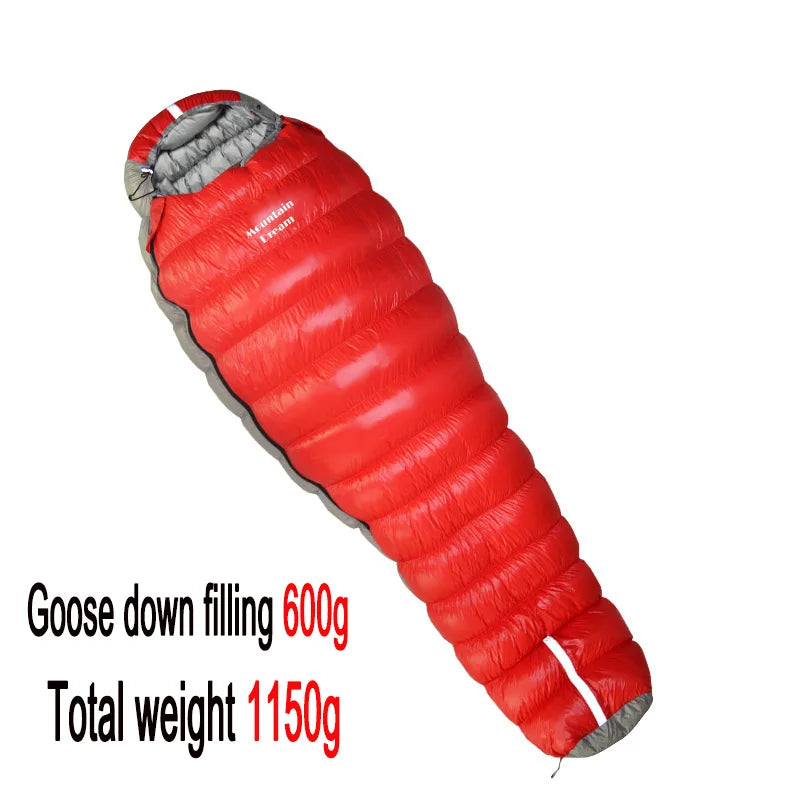 Oversized Mummy - Goose Down Sleeping Bag. Very Warm For Camping And Hiking