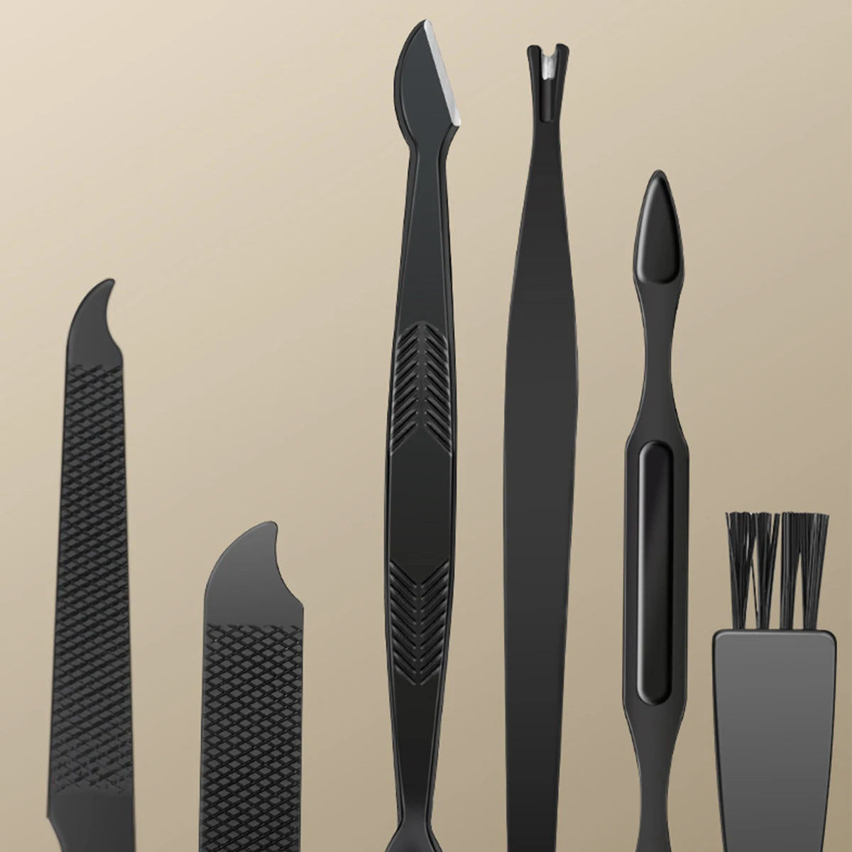 8/12/15/20/24pcs Black Nail Clipper Set. Pedicure, Knife, Stainless Steel, Nail Beauty Tool, Portable Travel Box.