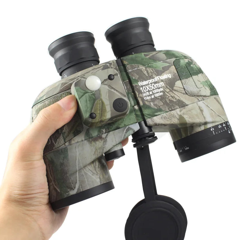 Binoculars 10x50 Professional Marine Waterproof With Compass ,Rangefinder, Hunting, Hiking, Camping, Navigation.
