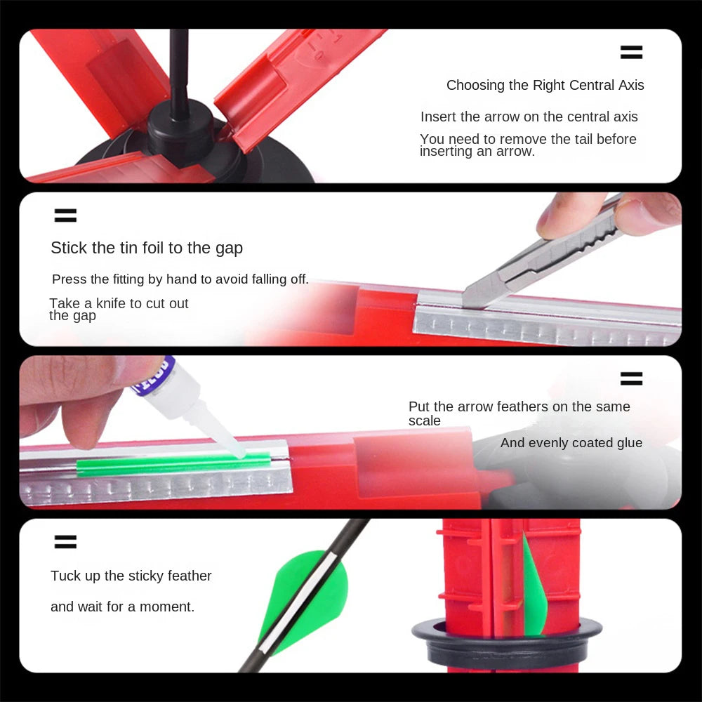 Archery Arrow Fletching Jig . Convenient Scale Column .