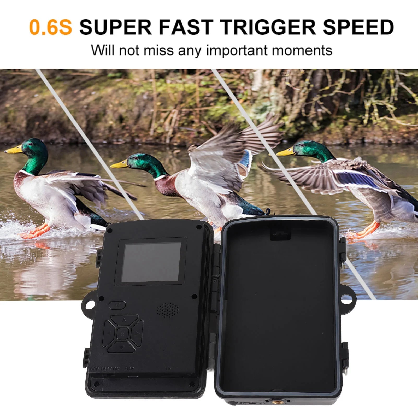 1080P LCD, 16MP Trail Camera. Infrared Night Vision, Waterproof, Motion Activated.