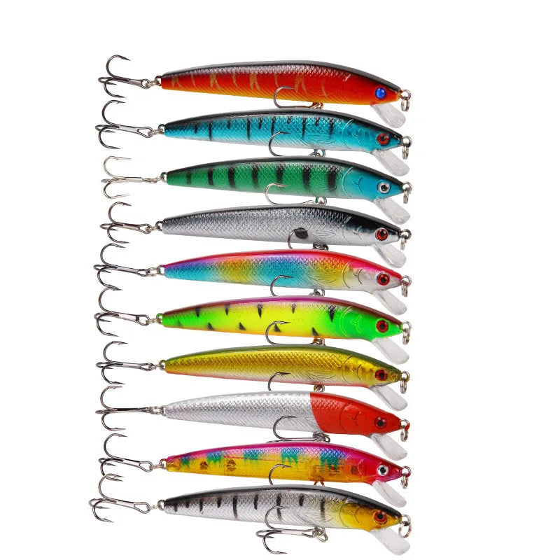 10 PCS Fishing Lure Set. Mini Bait Minnow, Floating, Crazy Wobblers .