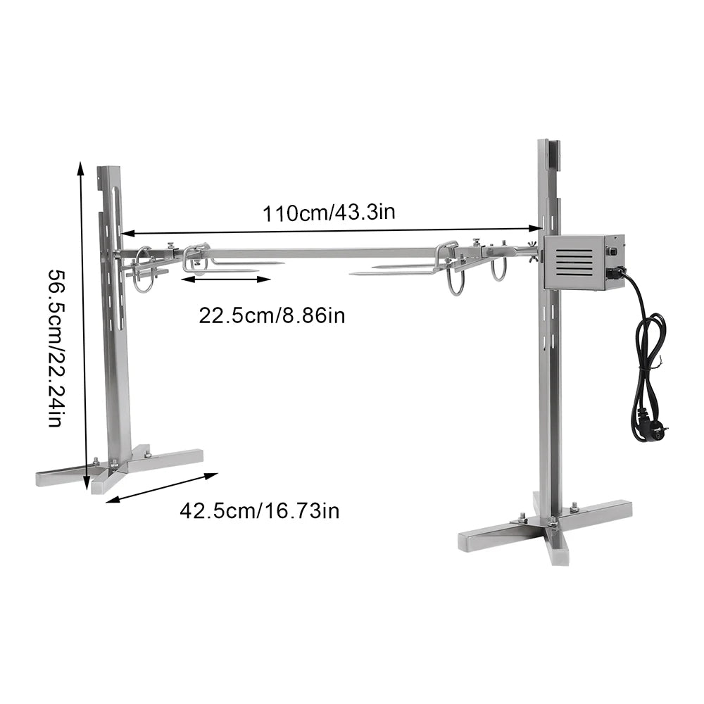 Electric BBQ and Rotisserie Grill Kit, 88LBS Capacity