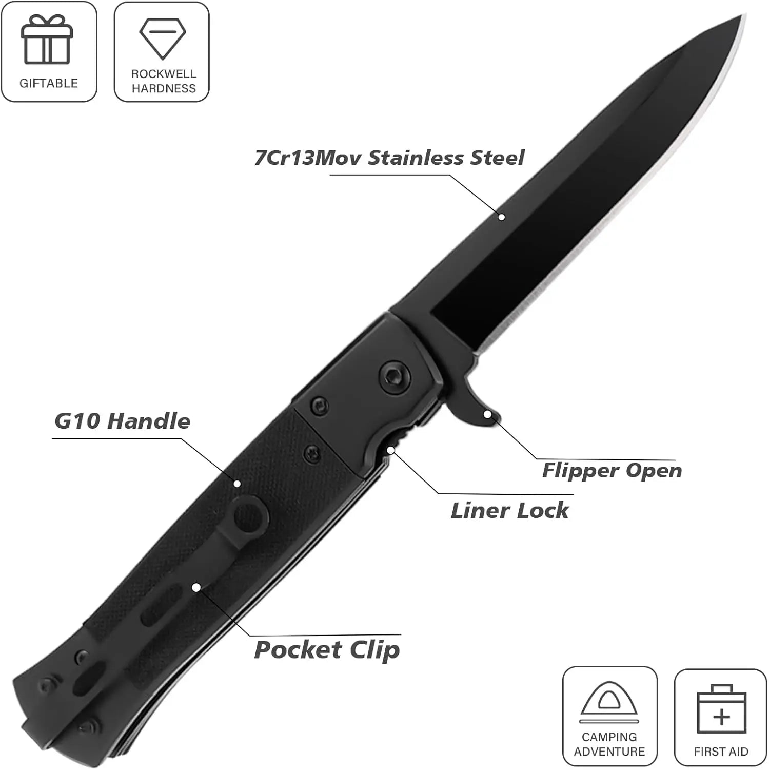 Tactical Folding Knife. Multifunctional, Small Tool.