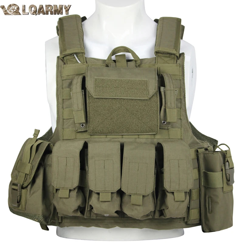 Tactical Vest. Body Armor. Plate Carrier. Multi Pockets.