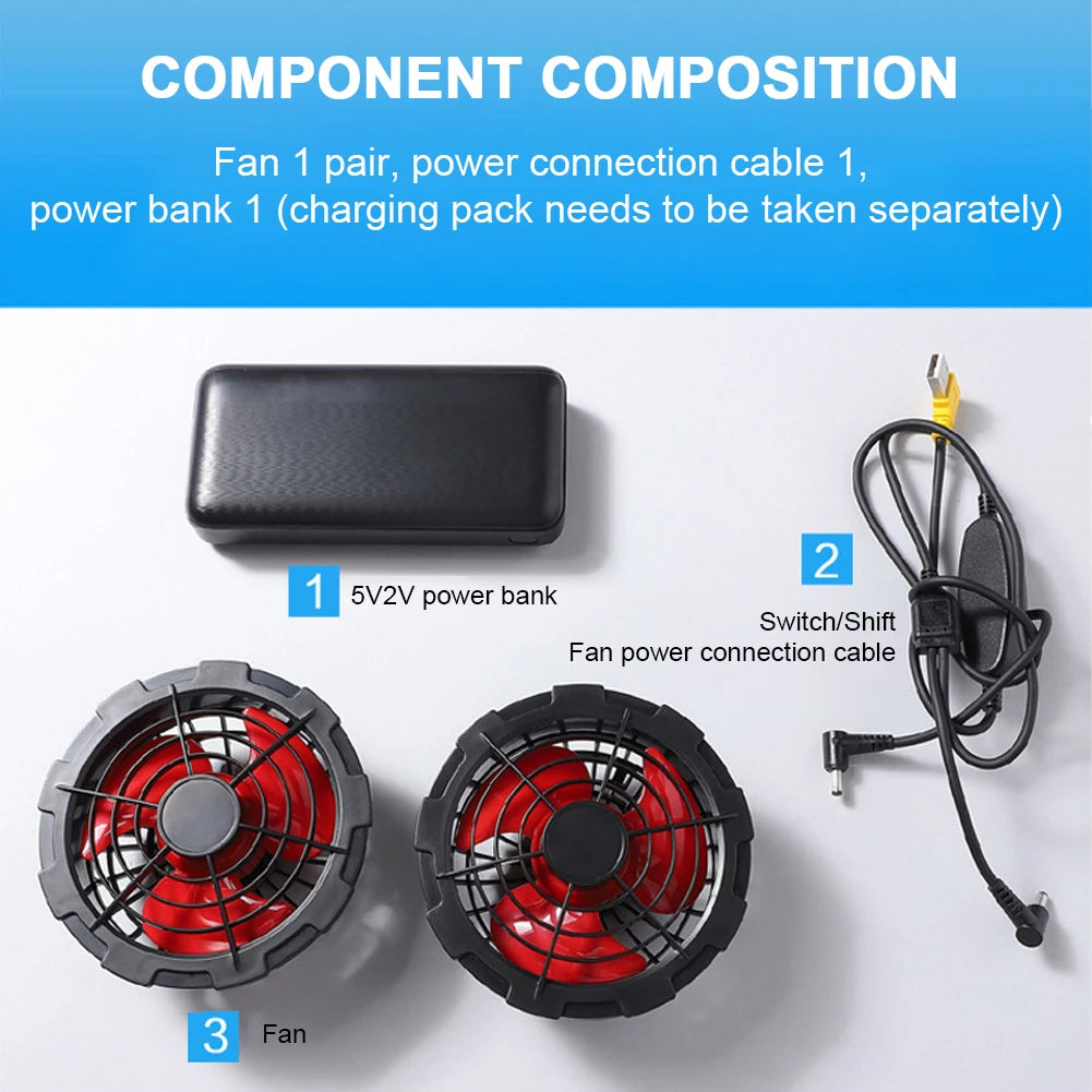 Cooling Vest Fan, Vest. 3 Gears, Breathable ,Wearable, Camping, Hiking.