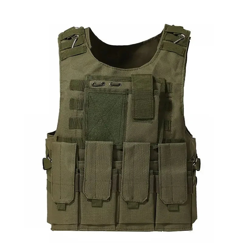Hunting Camouflage Vest. Combat, Security Tactical Vest. Airsoft Assault Molle Vest.