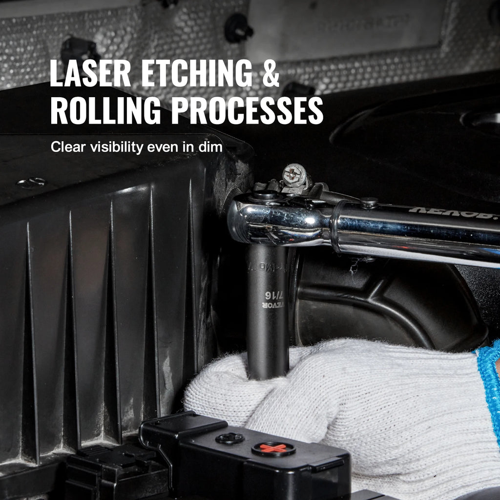 SucceBuy 1/2" Drive Impact Socket Set. 9 Piece Deep Socket, Metric, Cr-Mo Cr-V Steel.